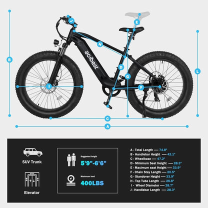All-Terrain Mountain Ebike 1400W Power &amp; 65mi Range