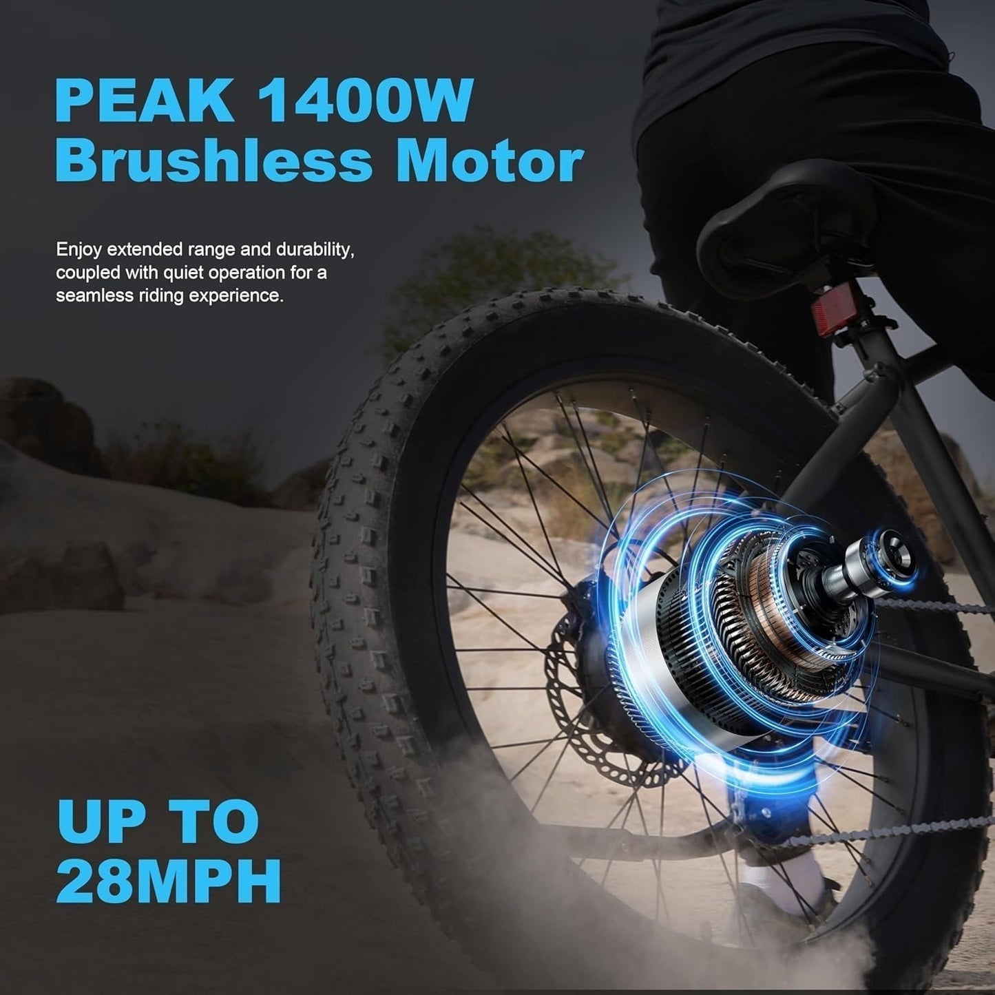 All-Terrain Mountain Ebike 1400W Power &amp; 65mi Range