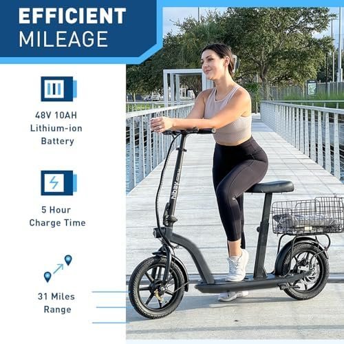 Hiboy MAX Pro Electric Scooter, 46.6 Mi Long Range, 22 MPH Power by 650W MAX Motor, 11” Pneumatic Tires, Split Hub Design, Dual Suspension, 265lbs MAX Load, Commuting Electric Scooter for Adults
