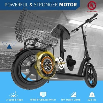 Hiboy MAX Pro Electric Scooter, 46.6 Mi Long Range, 22 MPH Power by 650W MAX Motor, 11” Pneumatic Tires, Split Hub Design, Dual Suspension, 265lbs MAX Load, Commuting Electric Scooter for Adults