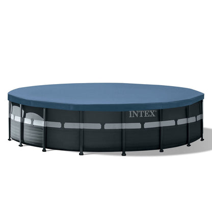 Intex Ultra XTR Frame 18′ x 52″ Above Ground Swimming Pool with Sand Filter Pump, Ladder, Cover, &amp; Maintenance Accessory Kit with Vacuum and Skimmer