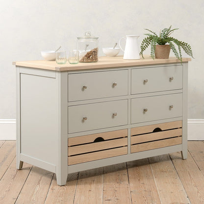 Chester Dove Grey Breakfast Bar Island and Stools Set