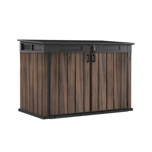 Keter 2020 L Large Outdoor Horizontal Storage Shed with Lockable Doors