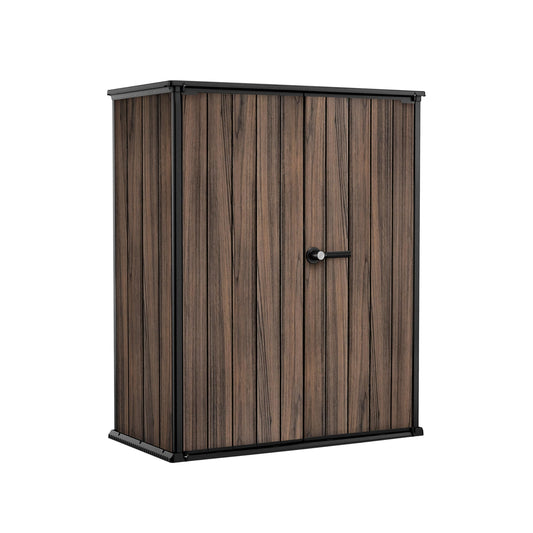 Keter 1400L Weatherproof Vertical Outdoor Storage Cabinet with Shelves