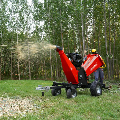 6 inch KOHLER E-Start 429cc 14HP Gas Powered 4 - Wheel Drum Wood Chipper with Taillight , B150