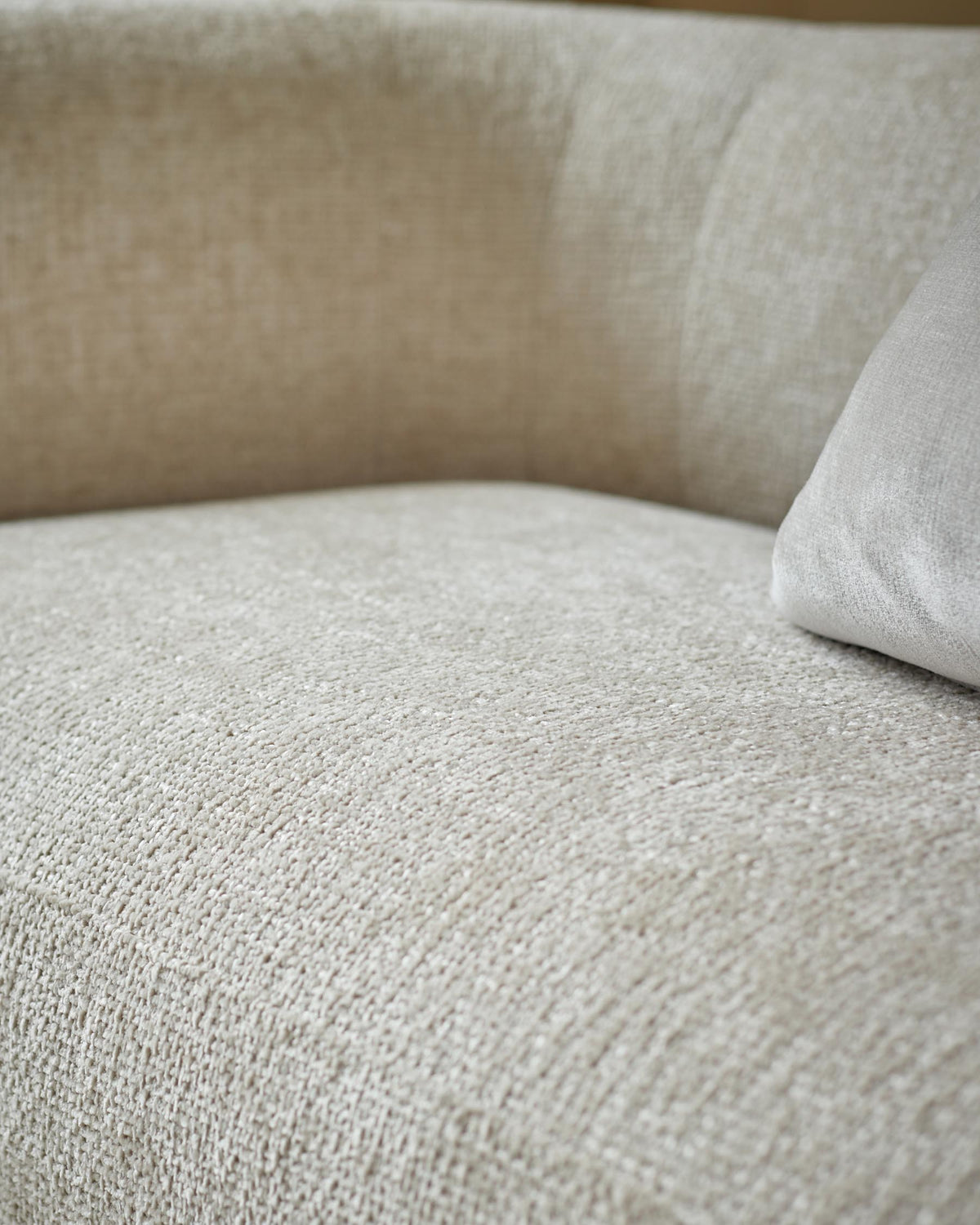 Florence natural fabric with light wood 3 seater sofa