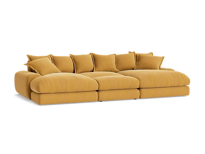 Wodge Chaise Movie Sofa - Cinema - Twill - Whipped Cream - White