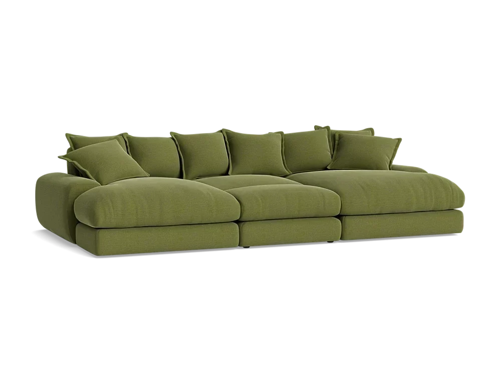 Wodge Chaise Movie Sofa - Cinema - Twill - Whipped Cream - White