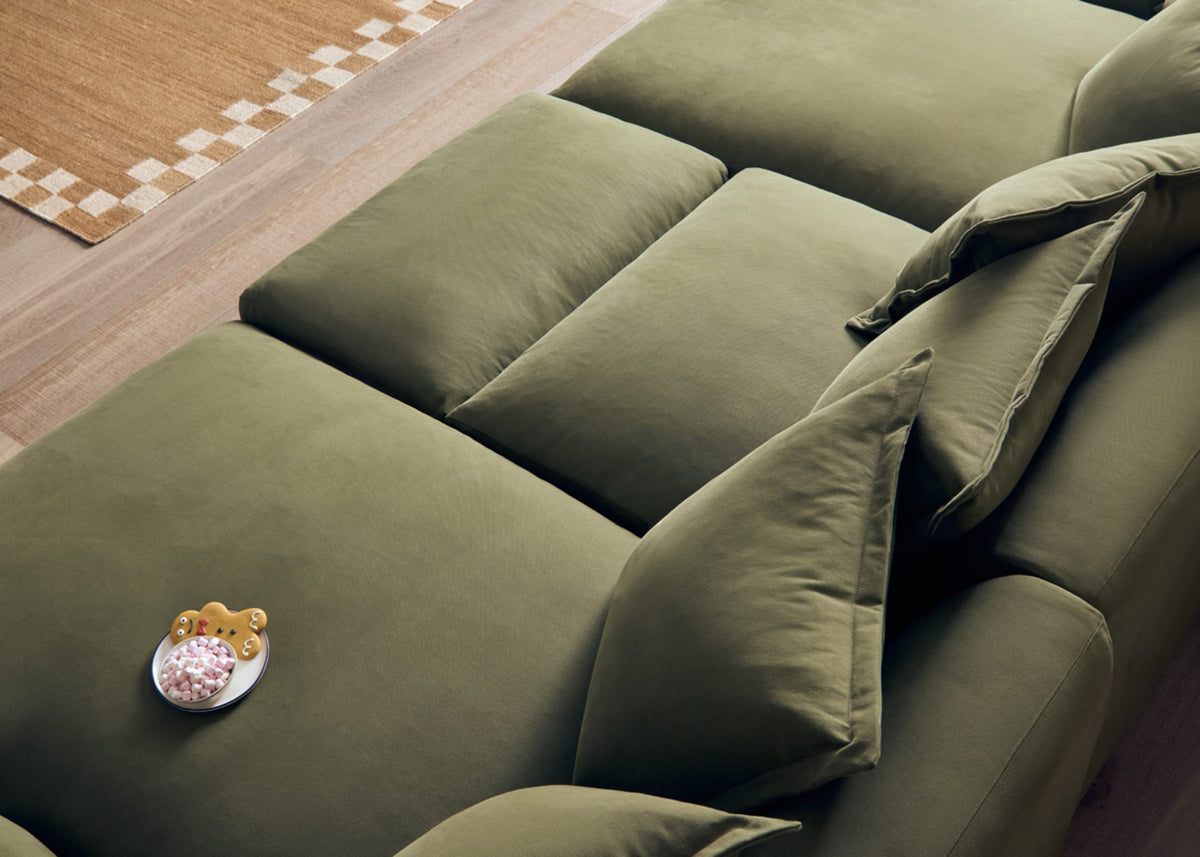 Wodge Chaise Movie Sofa - Cinema - Twill - Whipped Cream - White