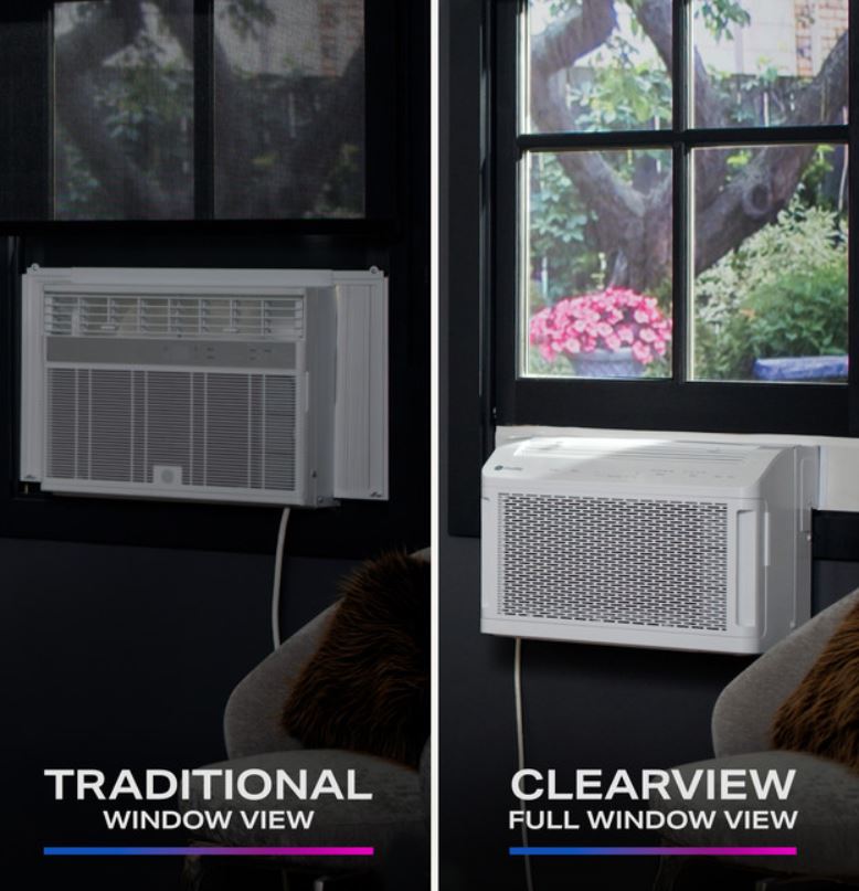 GE Profile ClearView™ 8,300 BTU Smart Ultra Quiet Window Air Conditioner for Medium Rooms up to 350 sq. ft.
