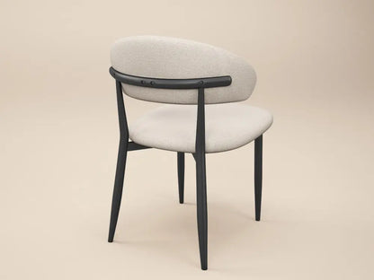 SOLACE+CO Varm & Cyra Black Dining Table Set with Beige Chenille Chairs Table + 4 Chairs