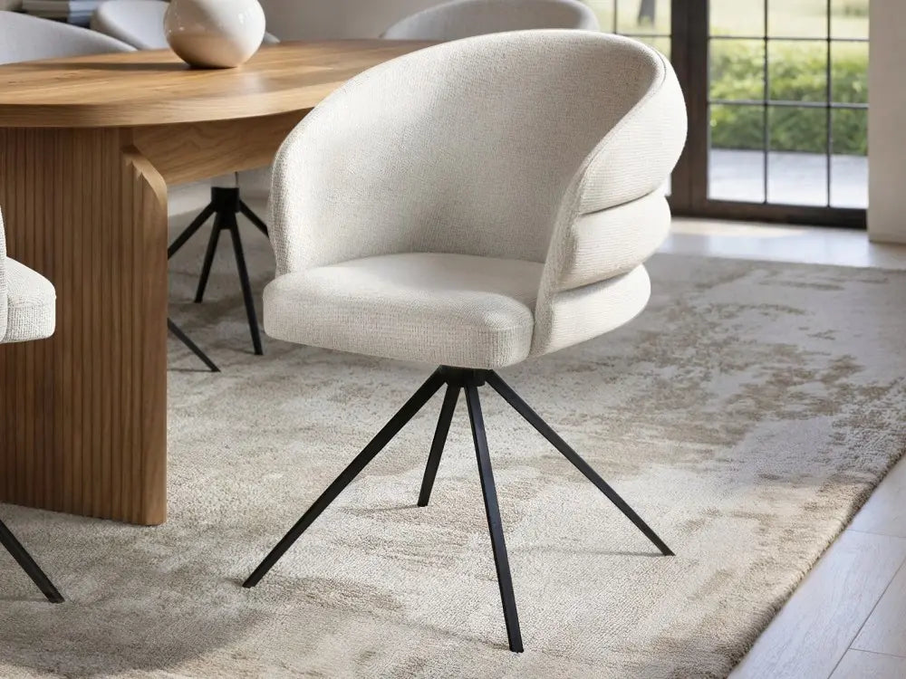 SOLACE+CO Varm Ribbed Oval Dining Table with Eira Chairs Set of 4