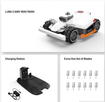 MAMMOTION LUBA 3 AWD Perimeter Wire Free Robot Lawn Mower
