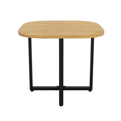 Dining Table Set 4 Chairs Square 85x85 Oak Table Beige Chairs