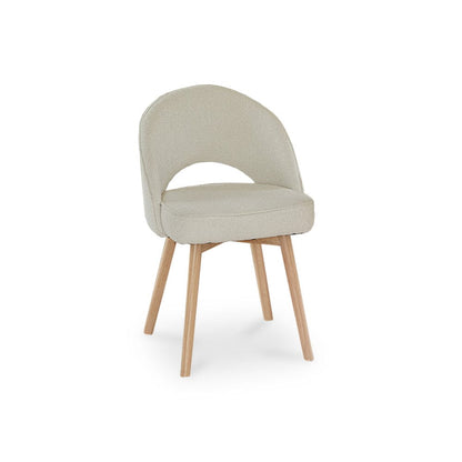 Amelia Whitewash Dining Table Set - 6 Seater - Marilyn Boucle Dining Chairs - Whitewash Legs