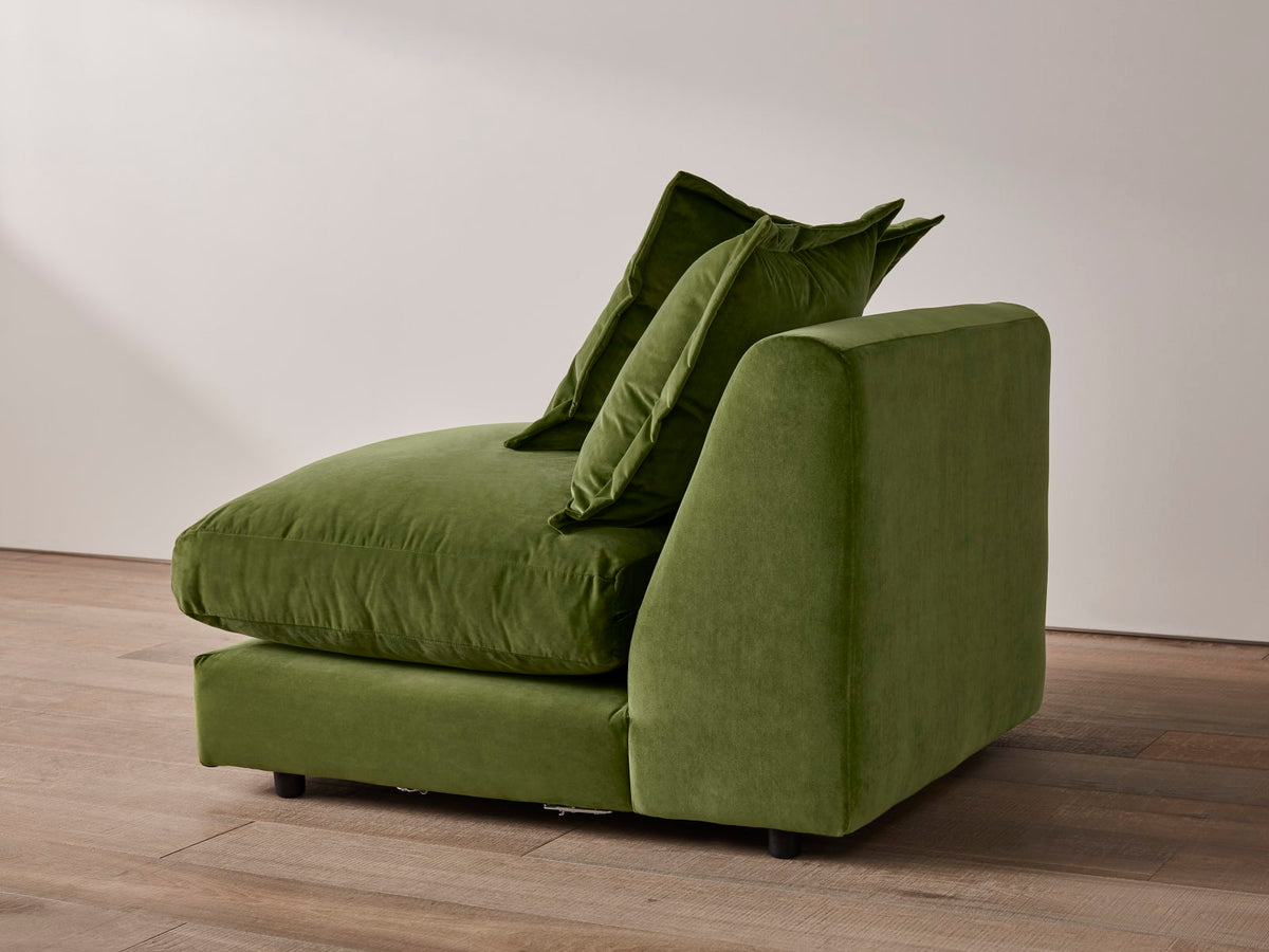 Wodge Armless Love Seat - Loveseat - Twill - Whipped Cream - White