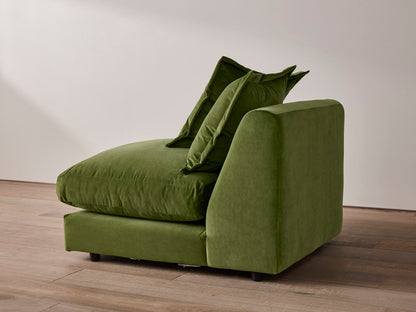 Wodge Armless Love Seat - Loveseat - Twill - Whipped Cream - White