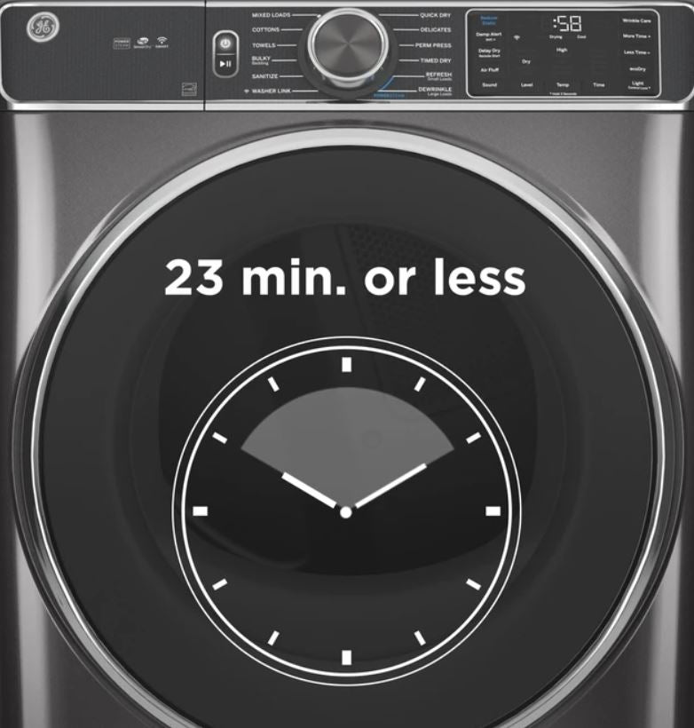 GE® ENERGY STAR® 7.8 cu. ft. Capacity Smart Front Load Electric Dryer with Steam and Sanitize Cycle