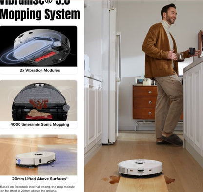 Roborock S8 MaxV Ultra Robot Vacuum & Mop for Pet Hair with 8-in-1 RockDock Ultra, Reactive AI 2.0, 10,000Pa - White