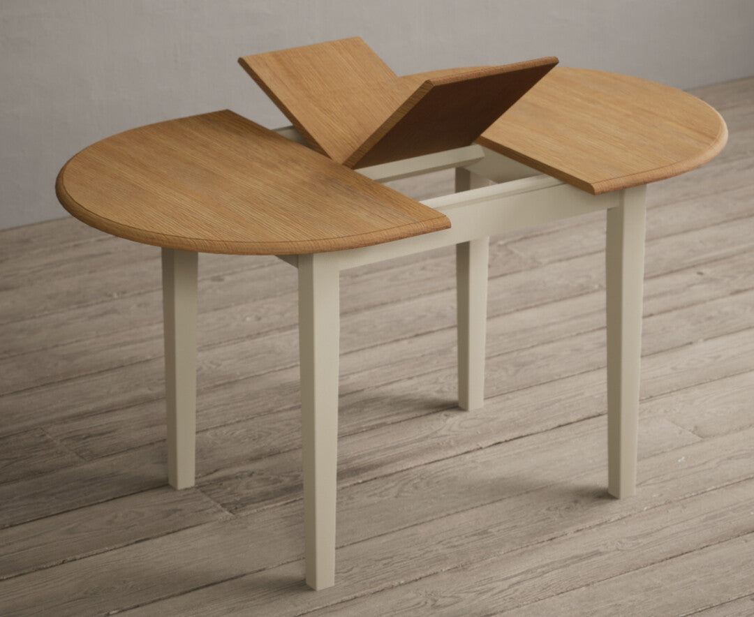 Extending Warwick Oak and Cream Painted Dining Table with Warwick Chairs
