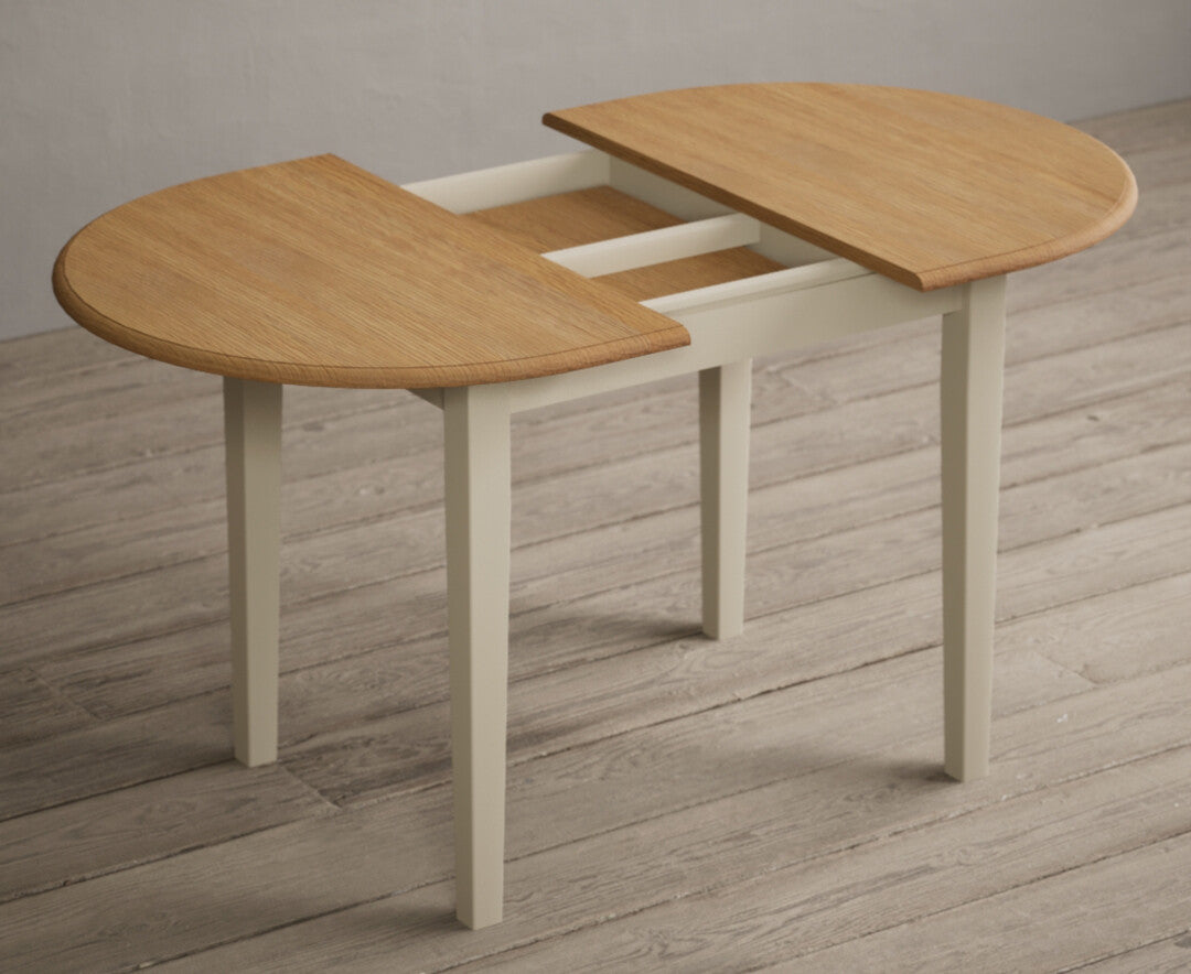 Extending Warwick Oak and Cream Painted Dining Table with Warwick Chairs